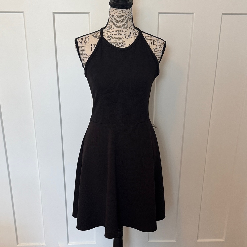 Olivia Rae Black Halter Flared Mini Dress